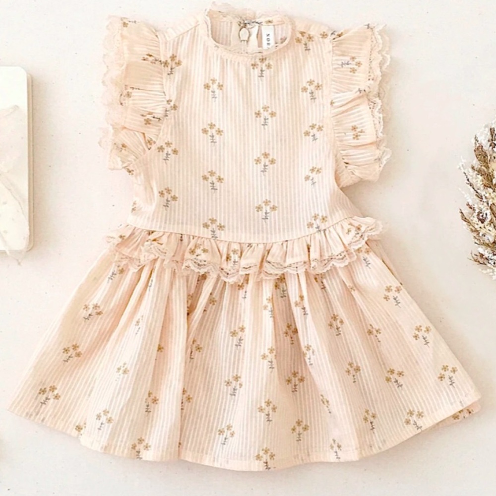 Noralee Floral Ruffle Sleeve Kids Dress